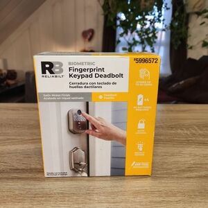 Satin Nickel Biometric Keypad Deadbolt